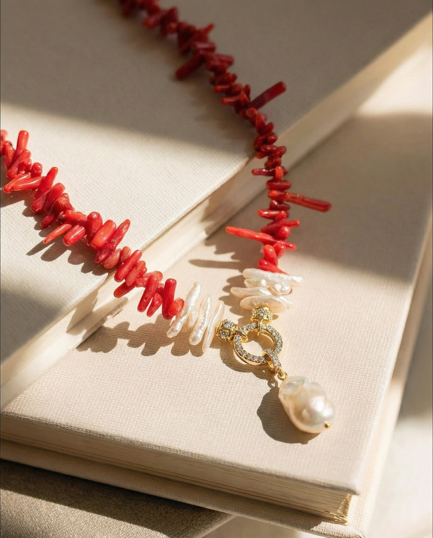 Chunky Coral Baroque Necklace