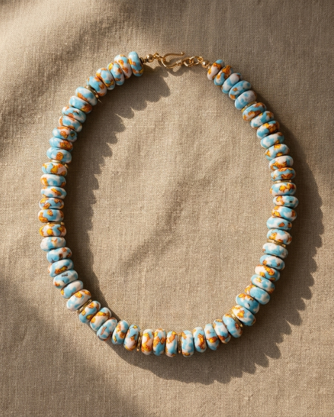 Boho Choker with Handmade Glass Beads