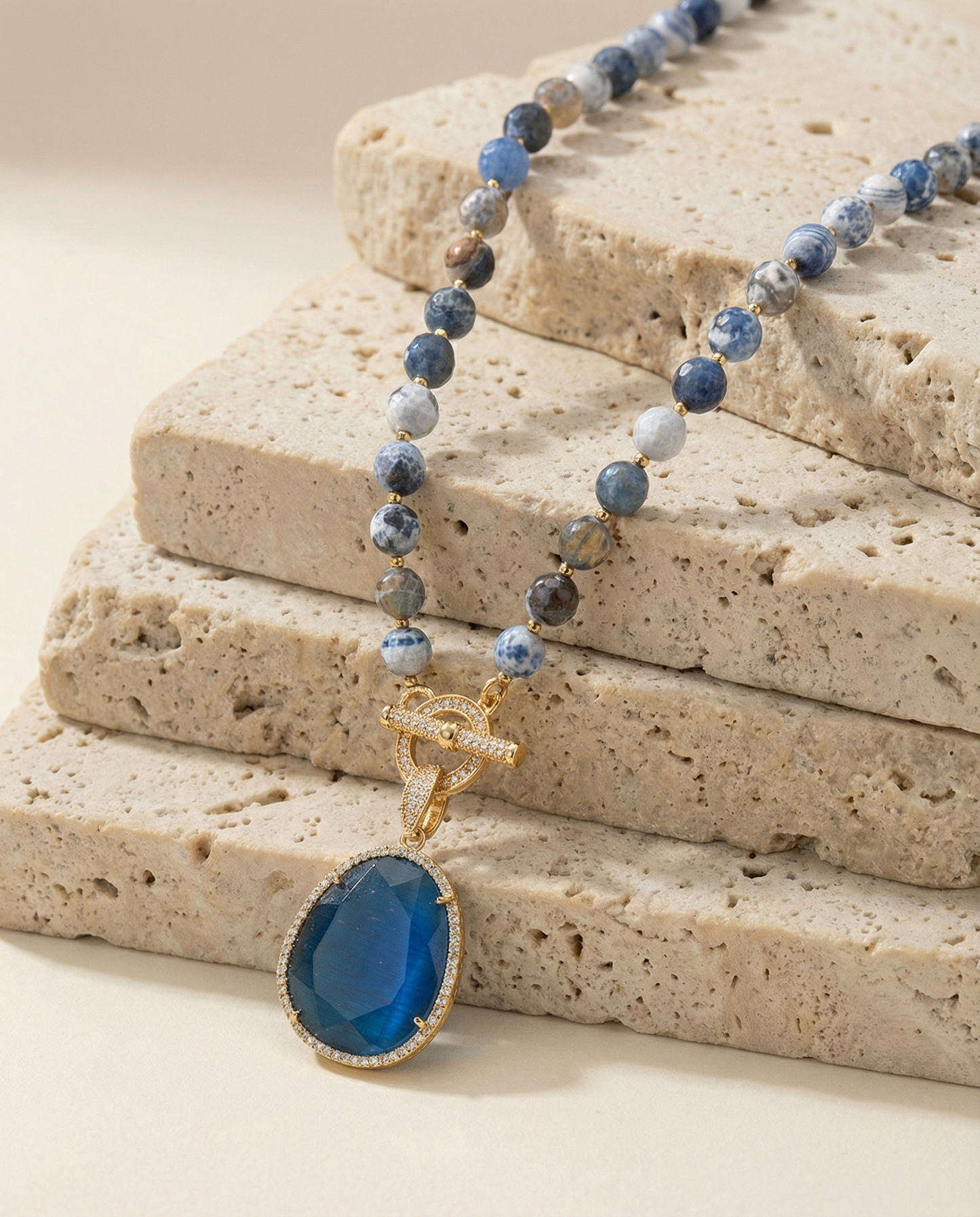 Blue Agate Choker Necklace