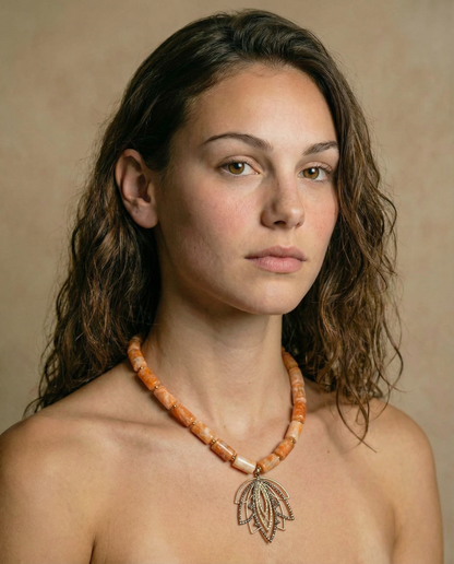 Lotus Agate Necklace