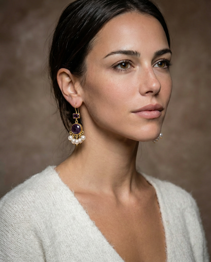 Lavender Amethyst Drop Earrings