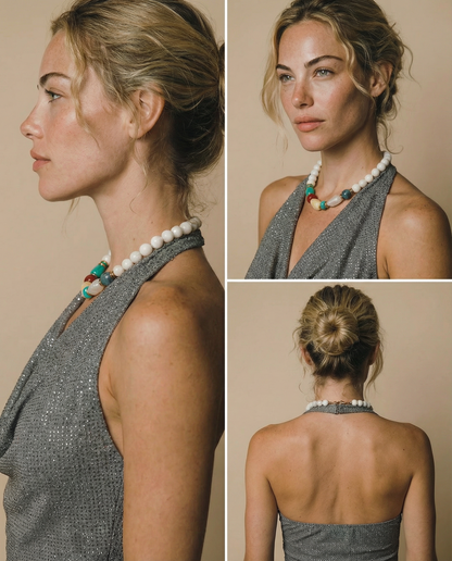 Multi Color White Coral Statement Choker