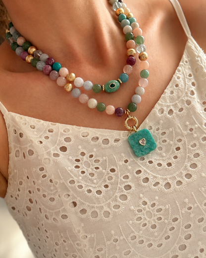 Mix Gemstone Statement Necklace