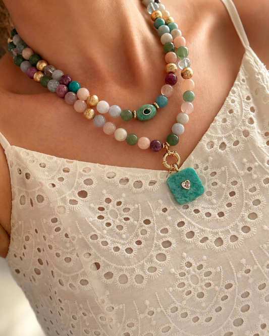 Mix Gemstone Statement Necklace