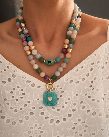 Mix Gemstone Statement Necklace