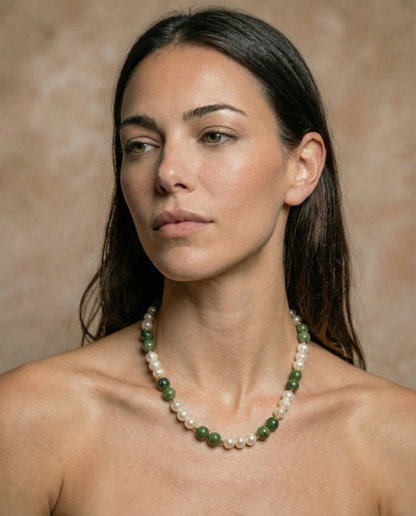 Beauty Jade Pearl Choker