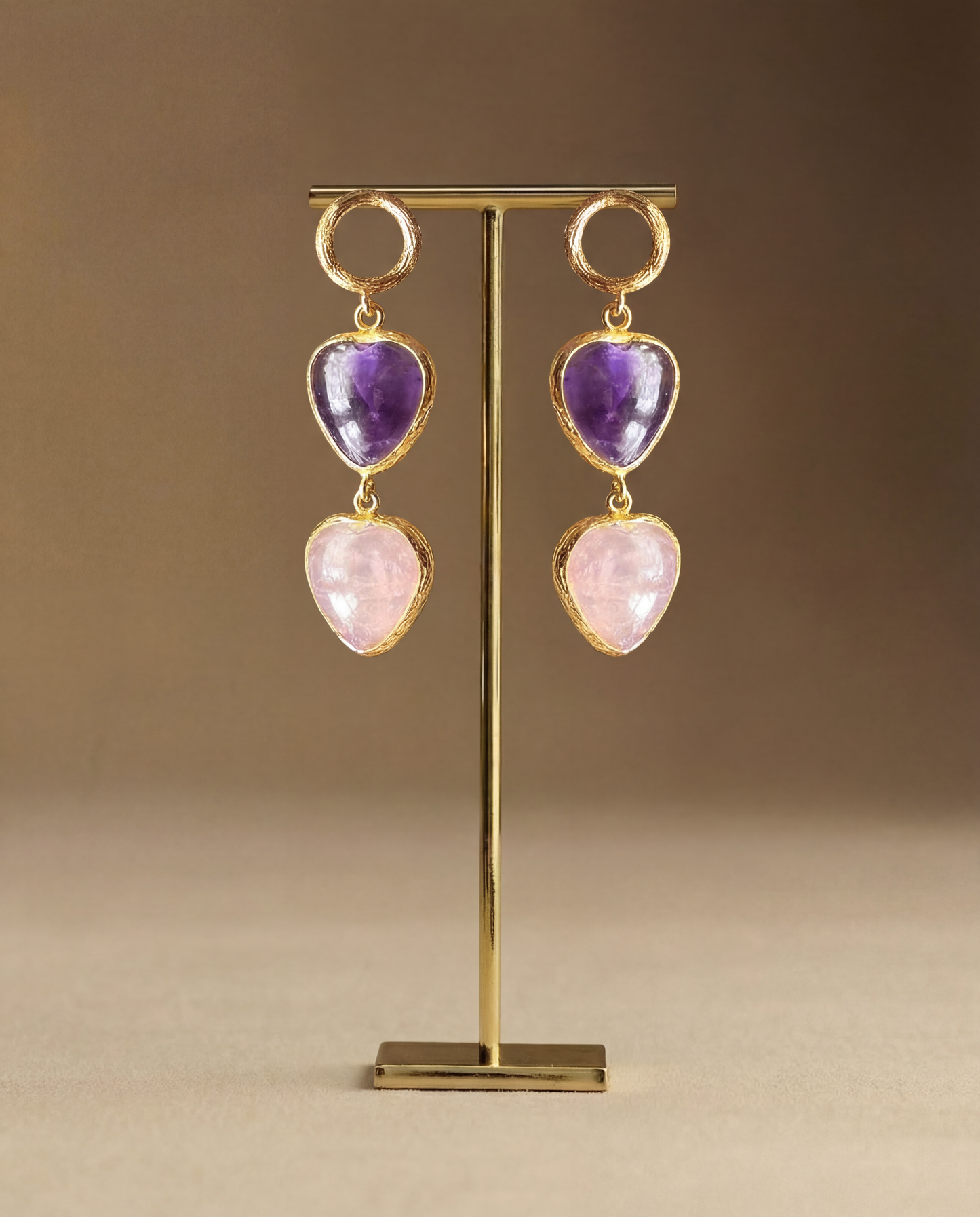 Violet Heart Earrings