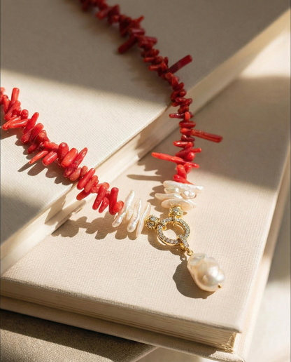 Chunky Coral Baroque Necklace