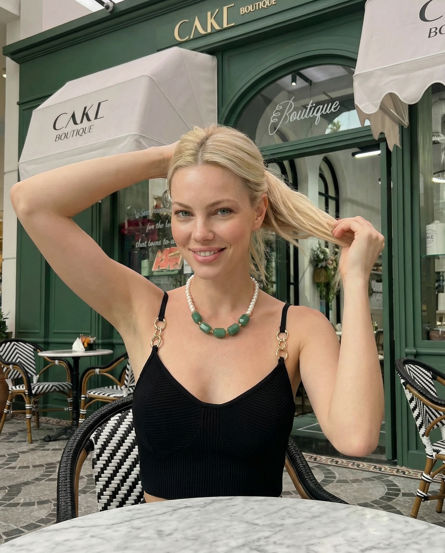 Fancy Aventurine Necklace with Pearls