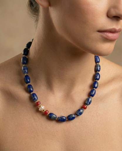 Aegean Harmony Lapis Lazuli Choker Necklace
