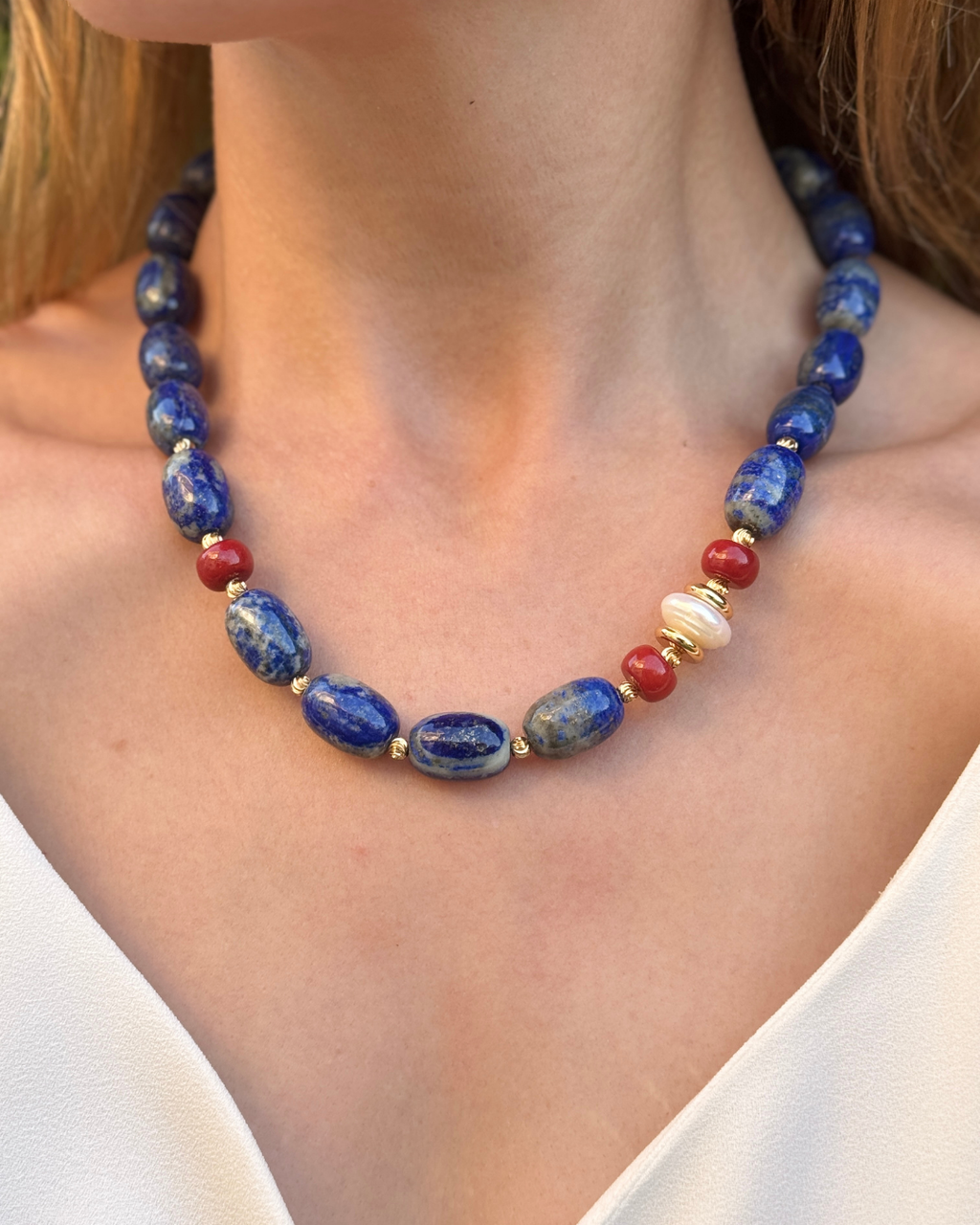 Aegean Harmony Lapis Lazuli Choker Necklace