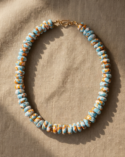 Boho Choker with Handmade Glass Beads