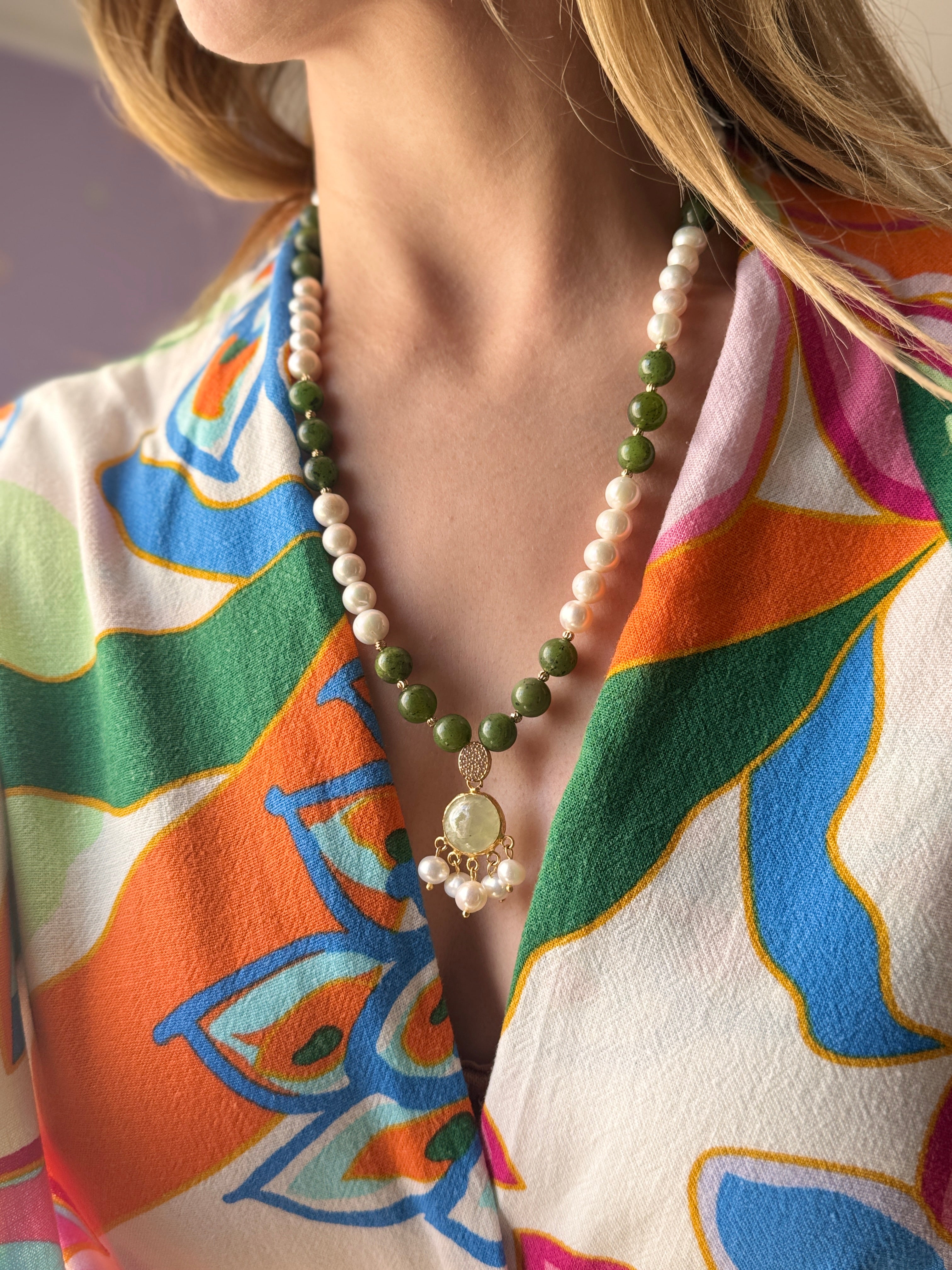 Quenn Jade Pearl Necklace