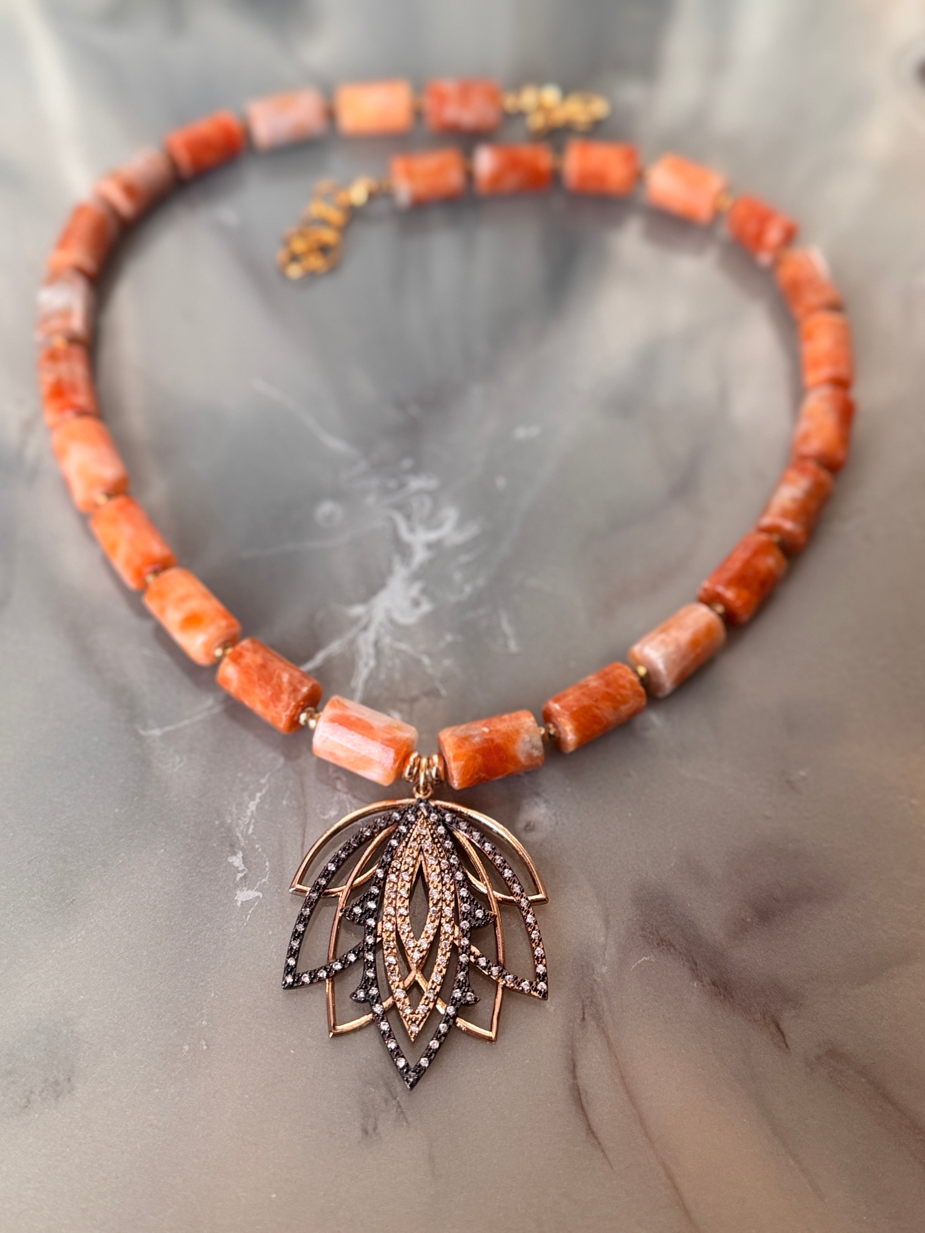 Lotus Agate Necklace