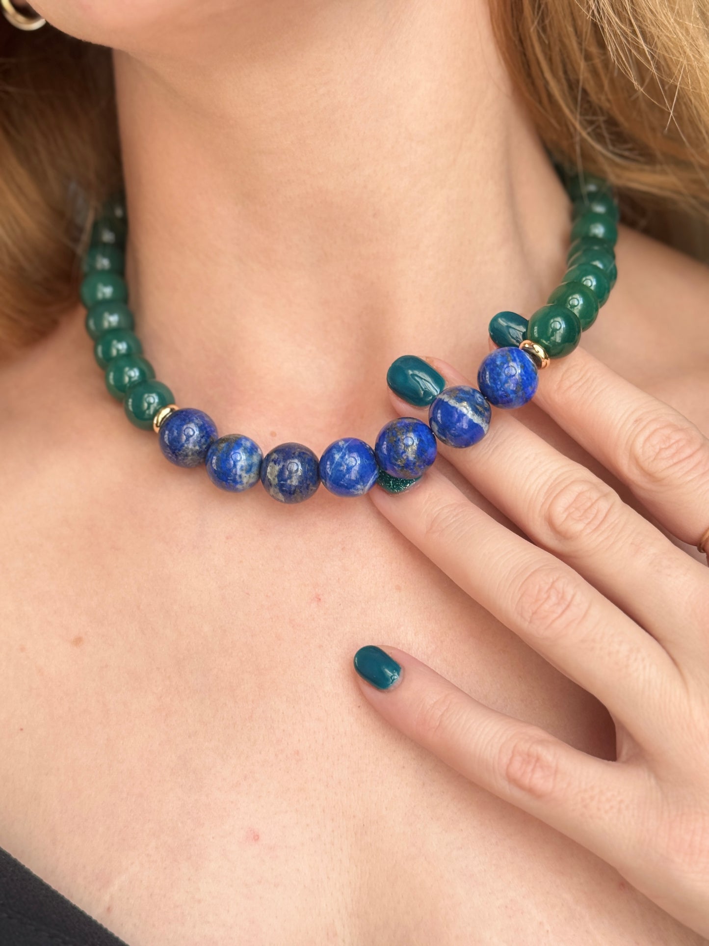 Warm Agate Lapis Lazuli Choker