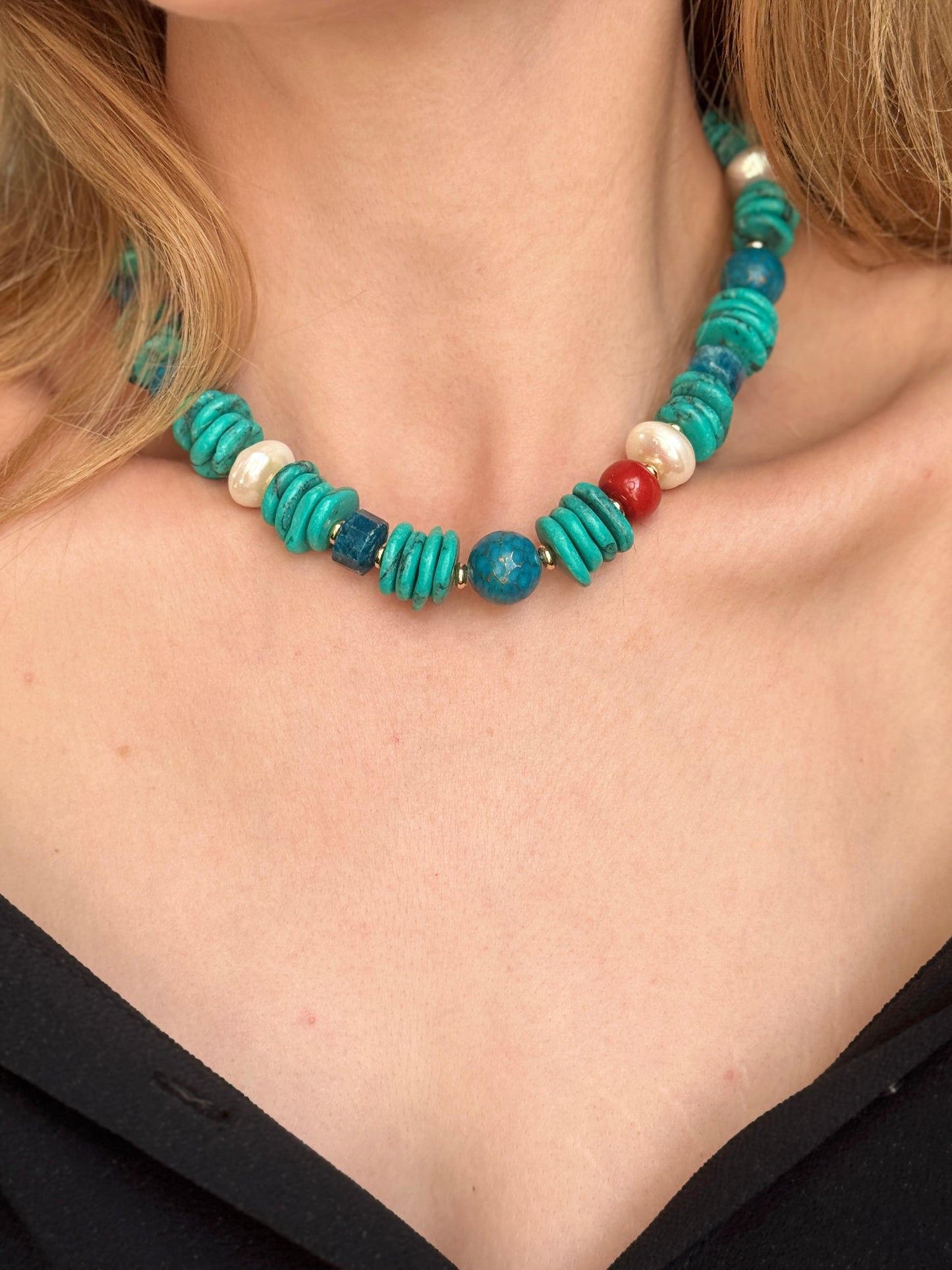 Angel Turquoise Pearl Necklace