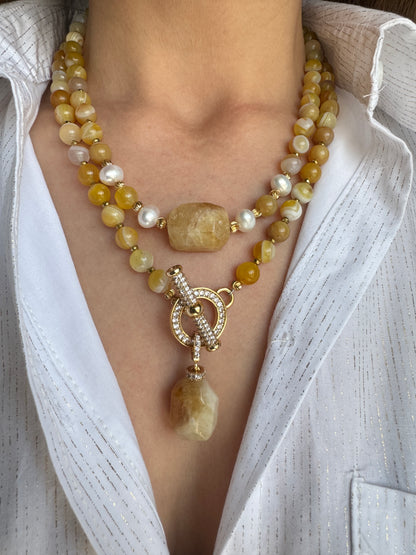 Sunny Yellow Agate Necklace