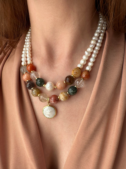 Moonlit Harmony Pearl Necklace