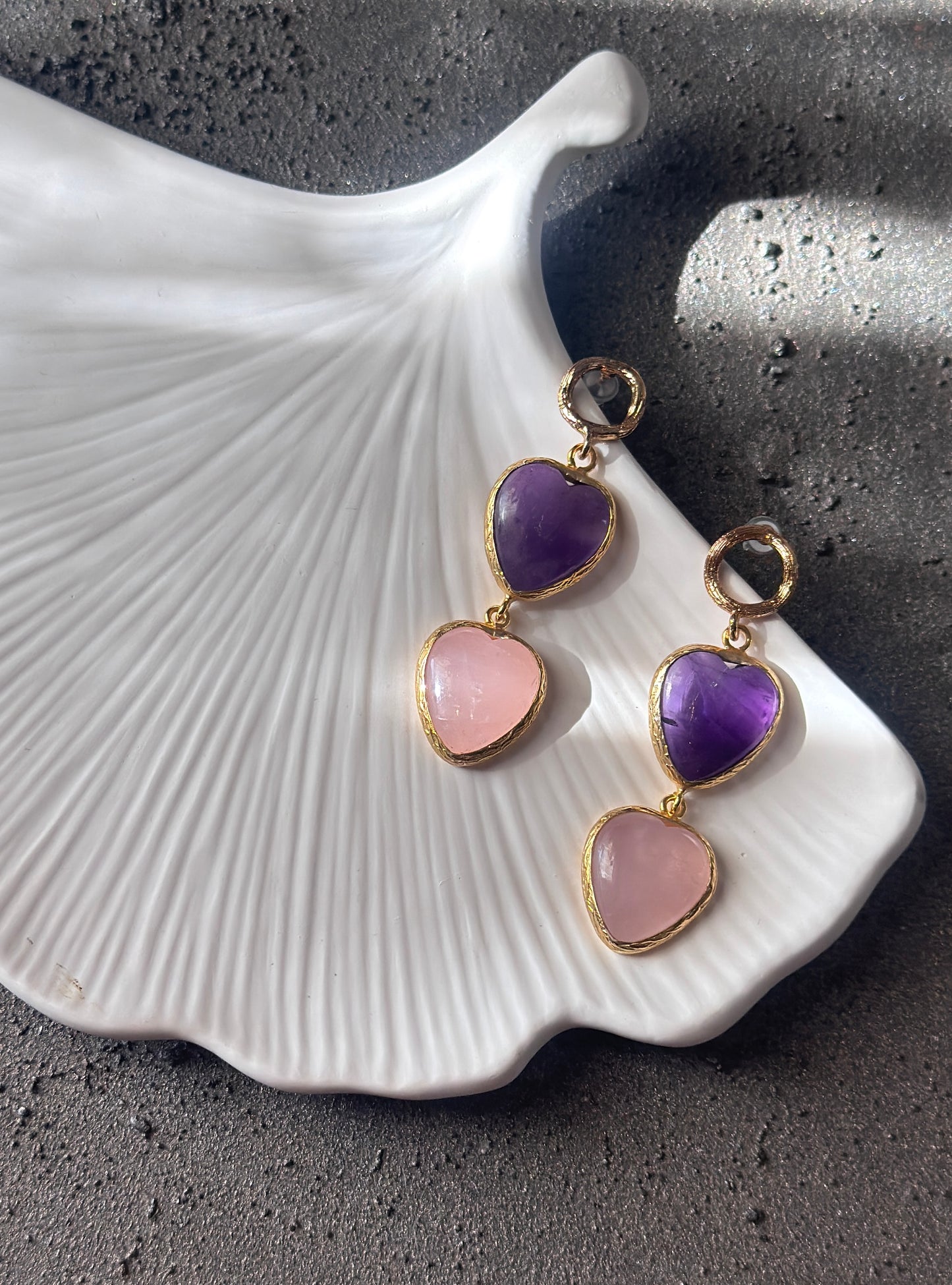 Violet Heart Earrings
