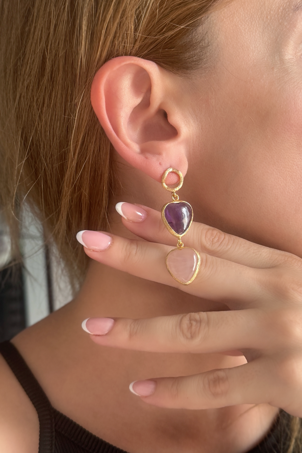 Violet Heart Earrings