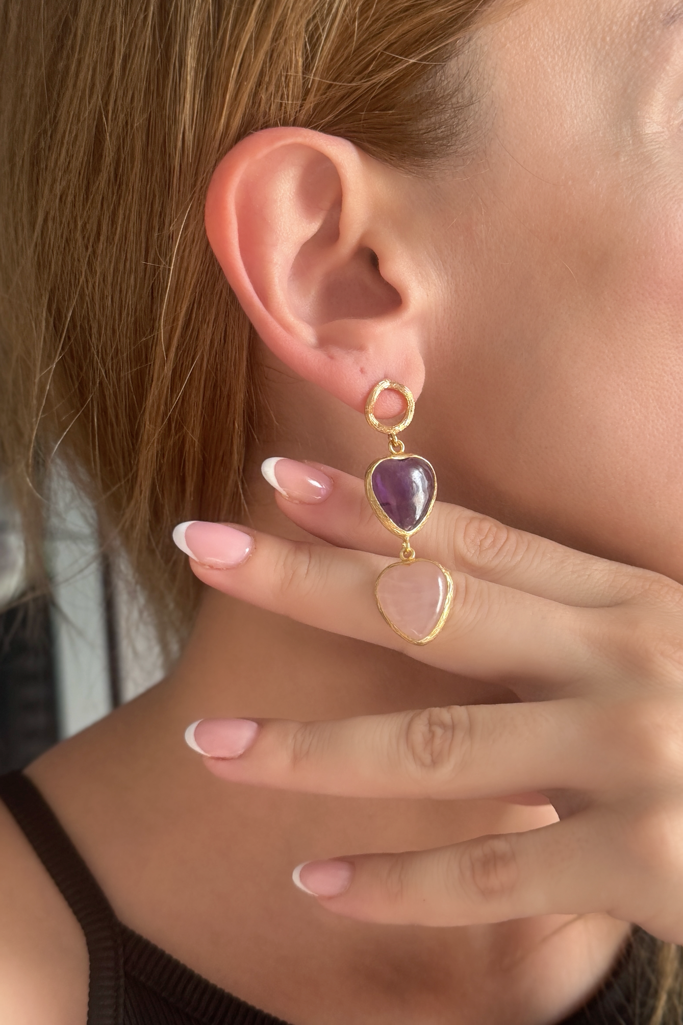 Violet Heart Earrings