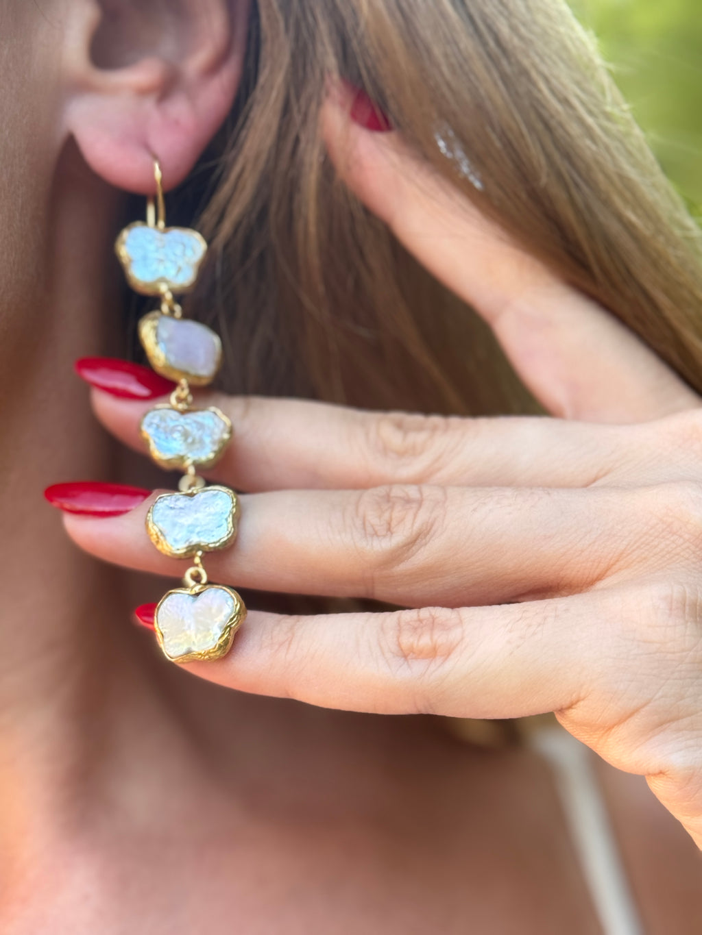 Butterfly Pearl Drop Earring