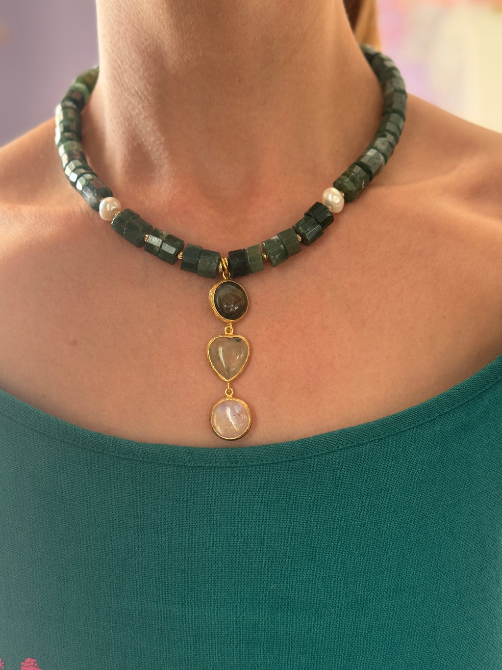 Forest Moss Agate Necklace