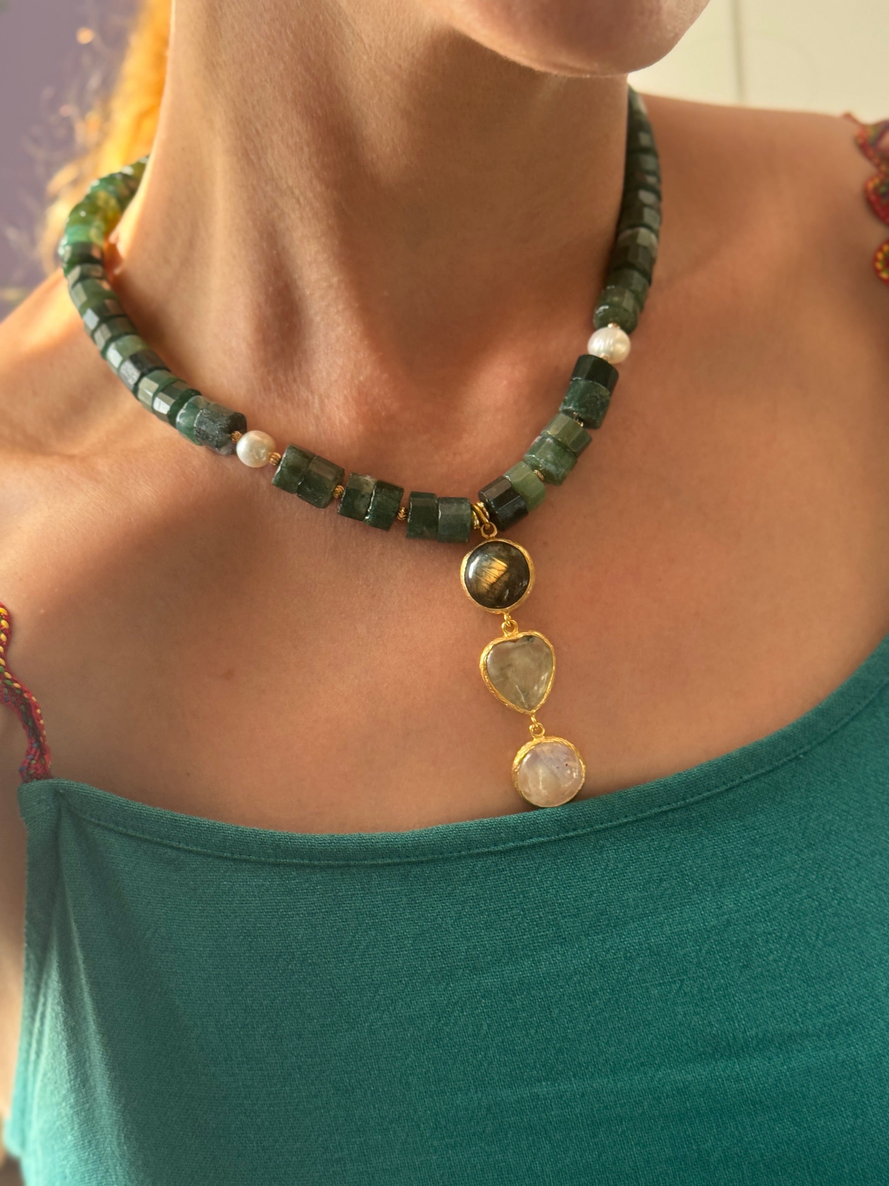 Forest Moss Agate Necklace