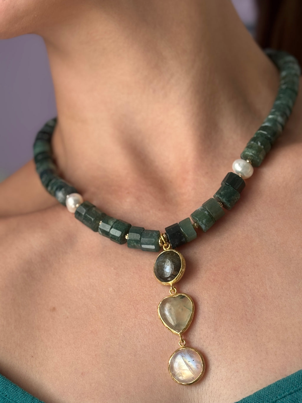 Forest Moss Agate Necklace