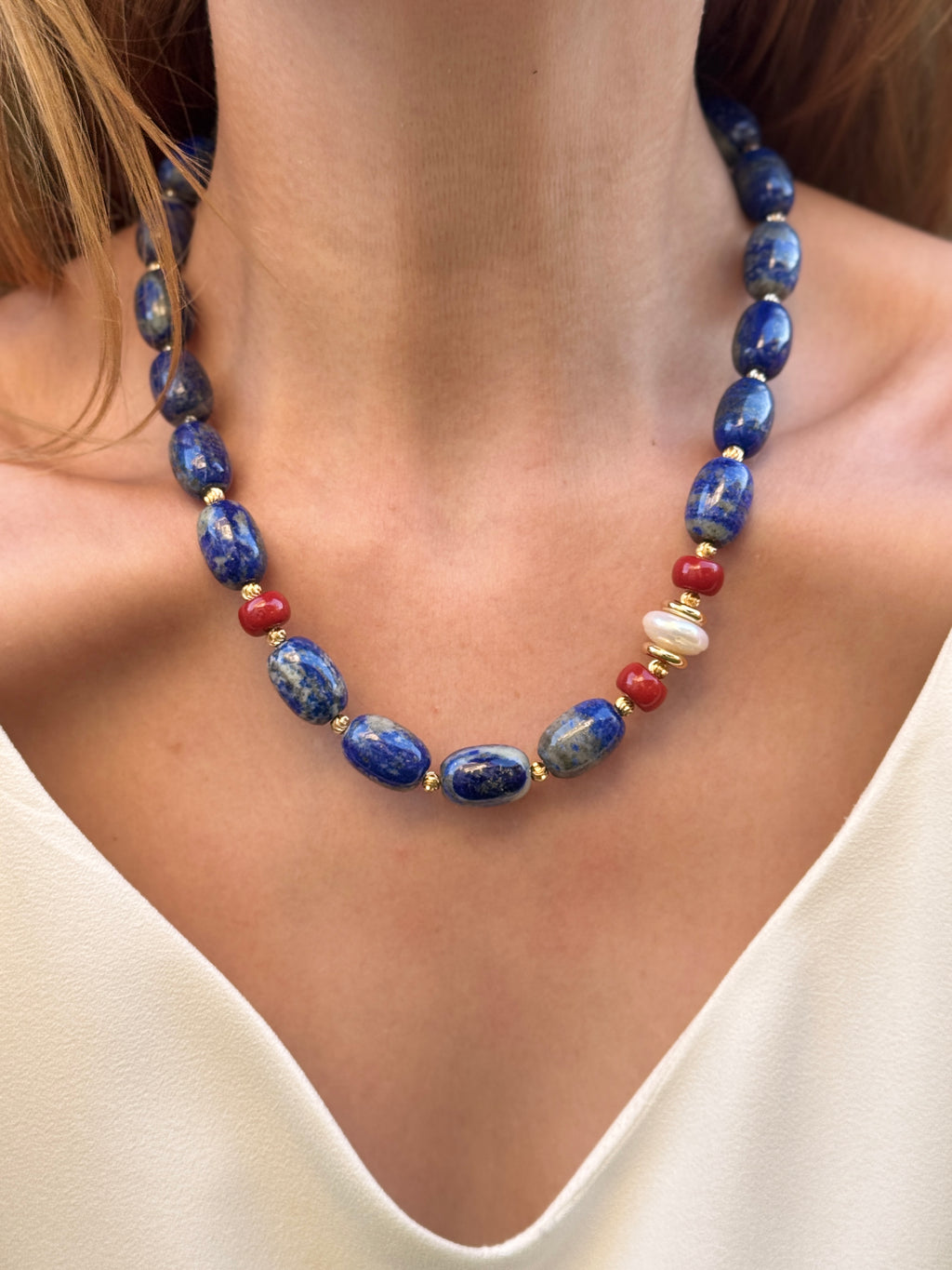 Aegean Harmony Lapis Lazuli Choker Necklace