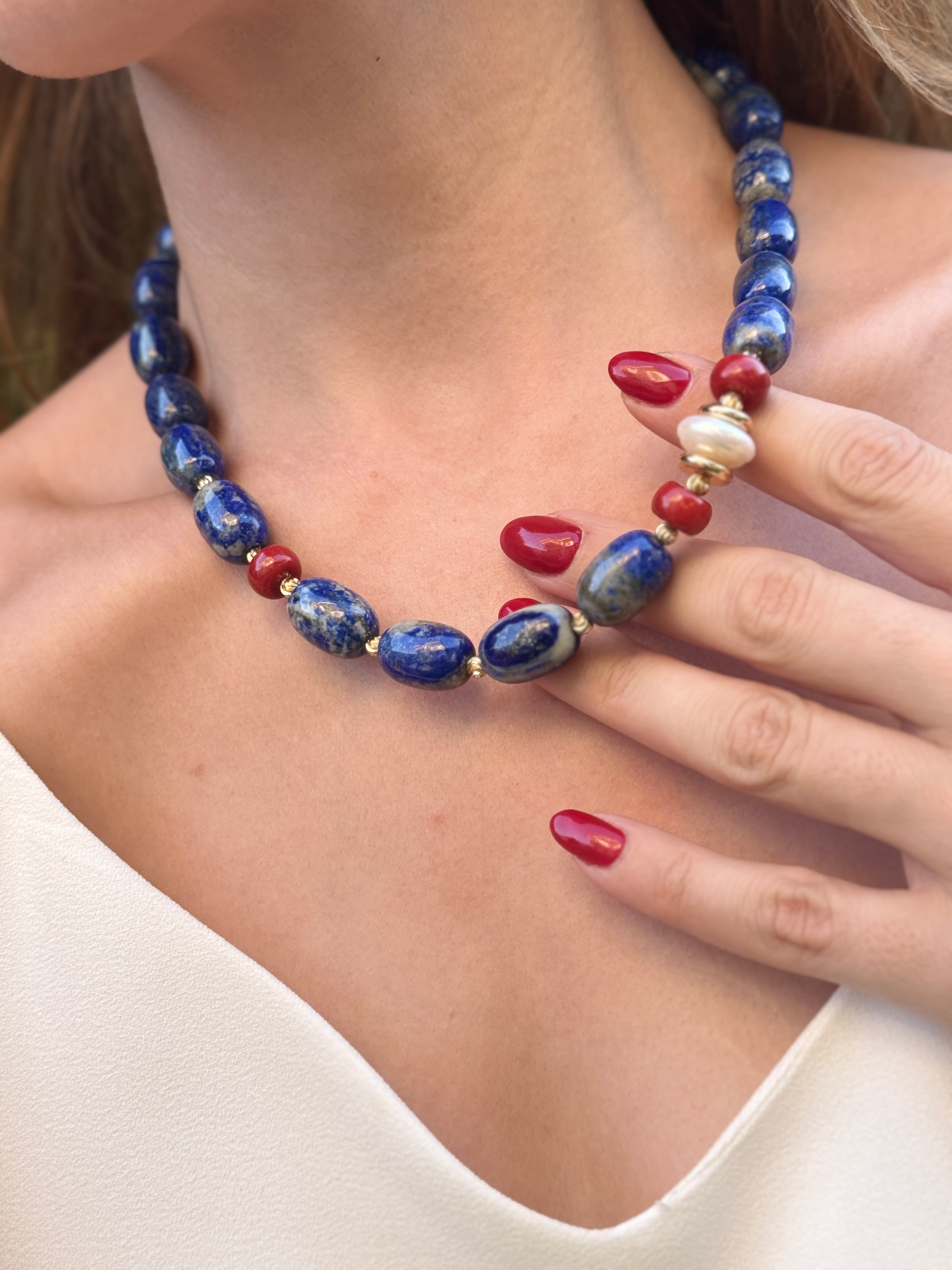 Aegean Harmony Lapis Lazuli Choker Necklace