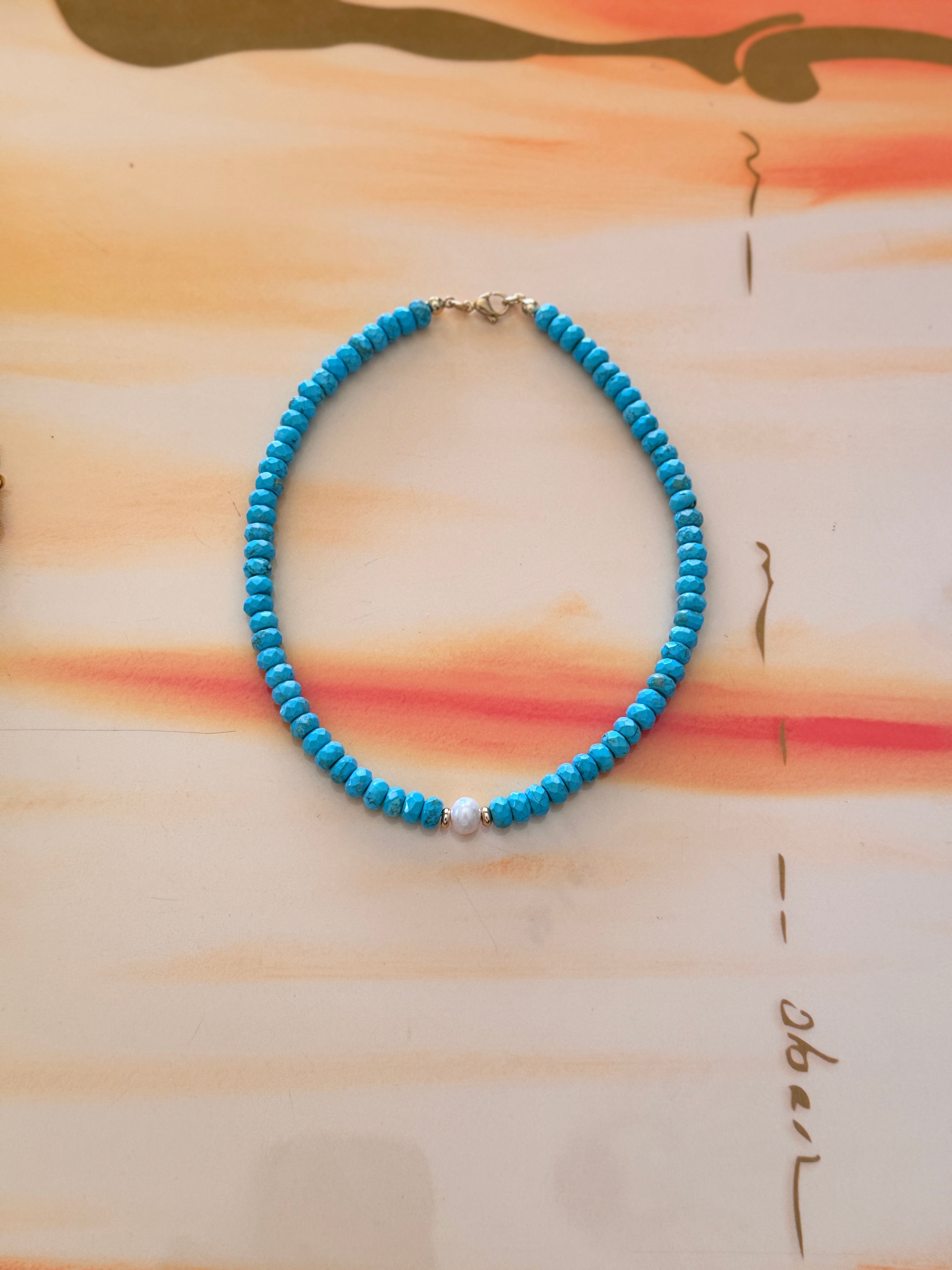 Blue Aurora Agate Choker Necklace
