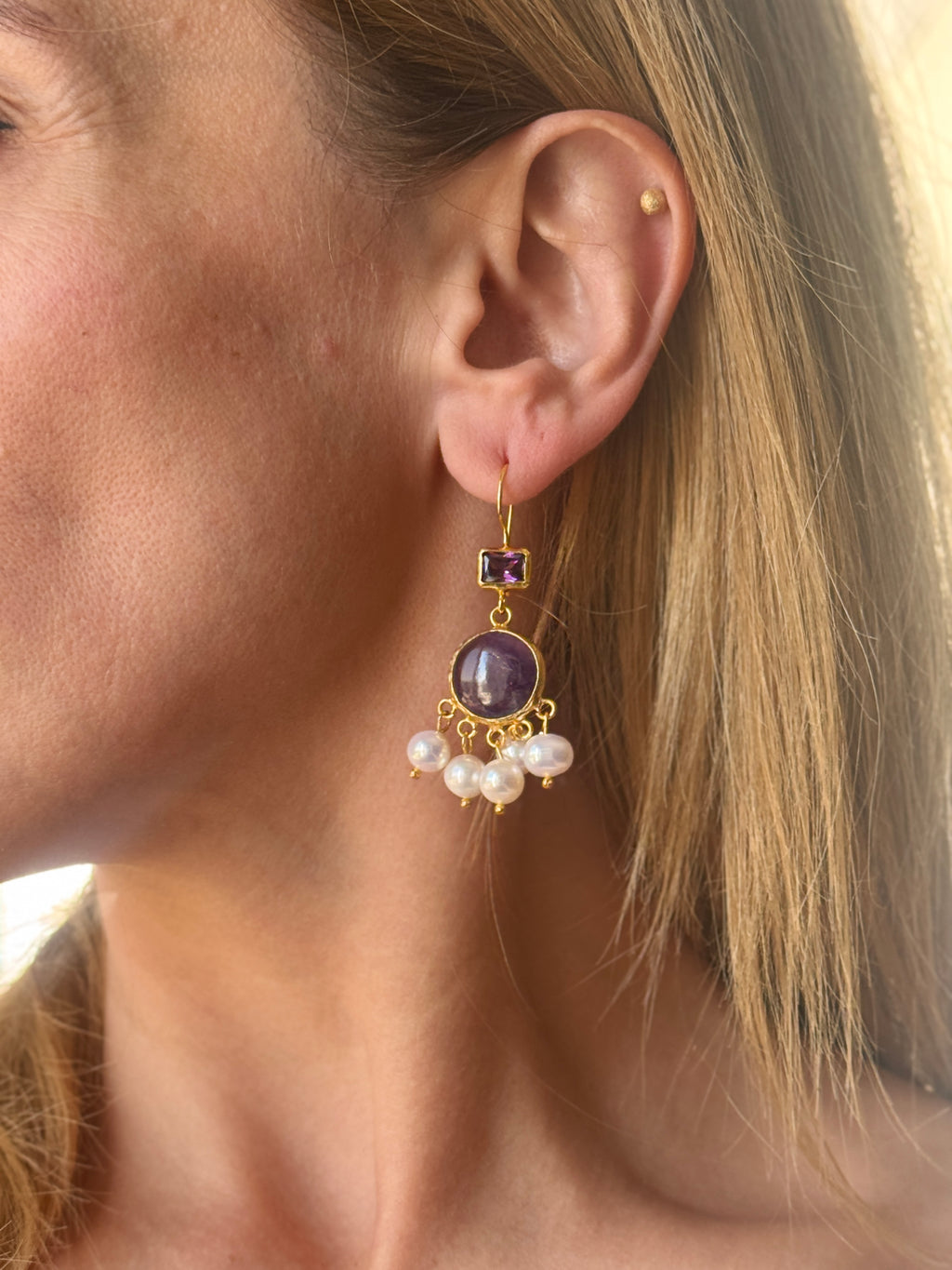 Lavender Amethyst Drop Earrings