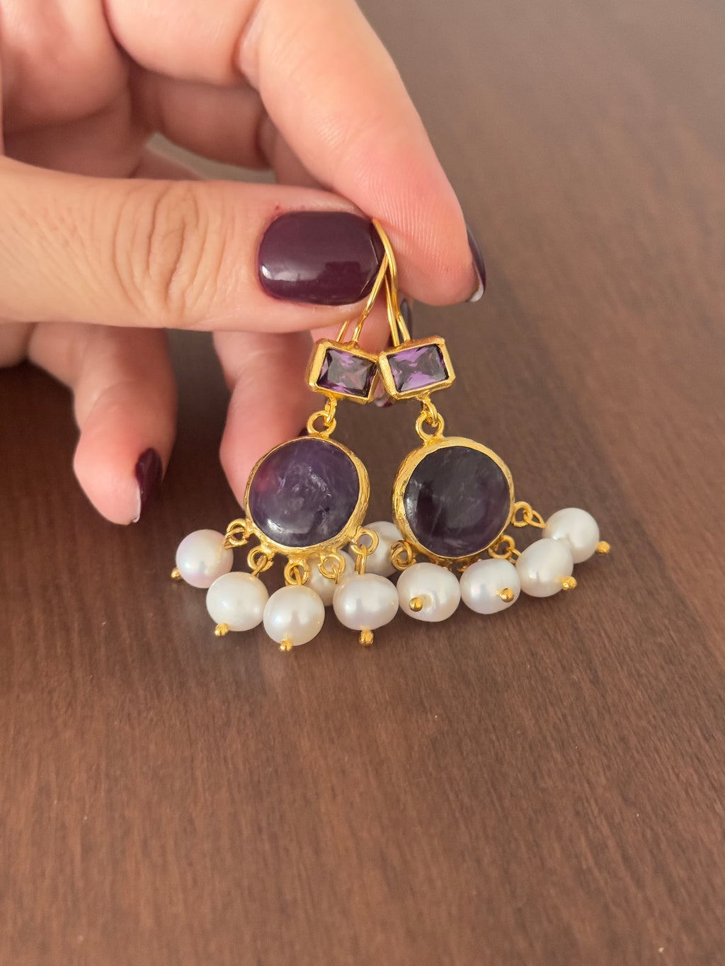 Lavender Amethyst Drop Earrings