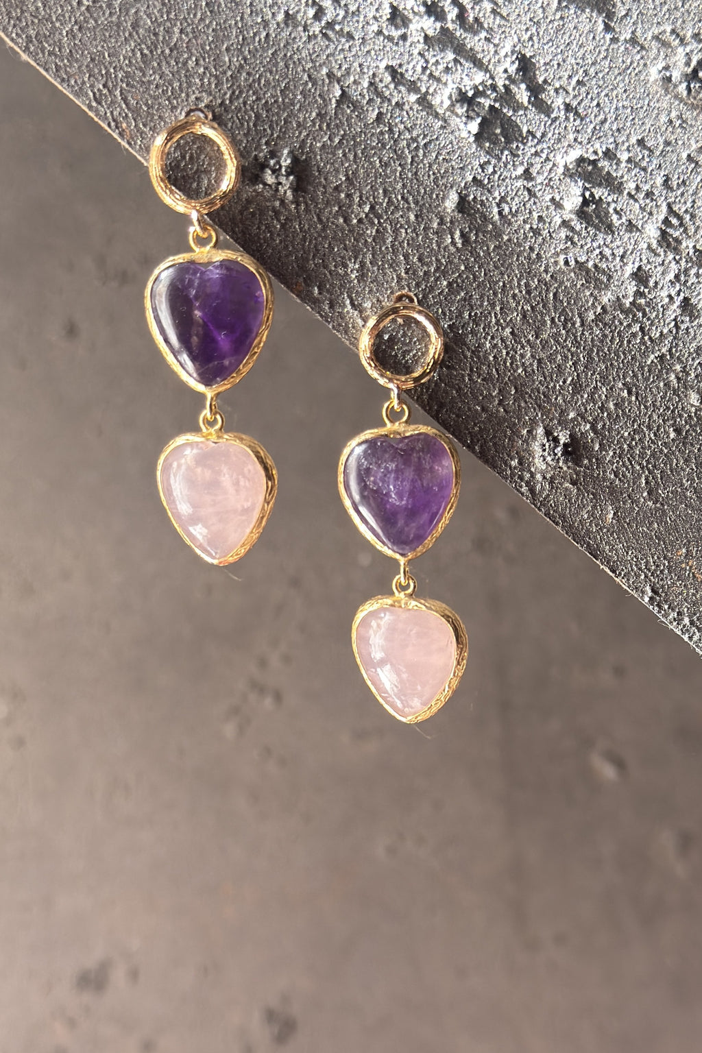 Violet Heart Earrings