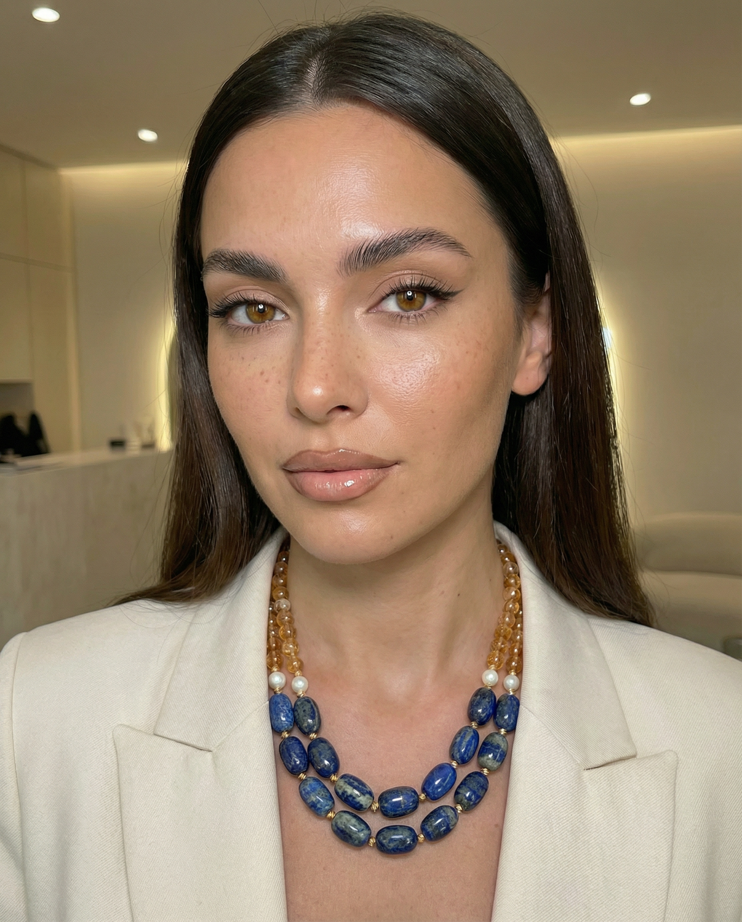 Bold Lapis Lazuli Citrine Necklace