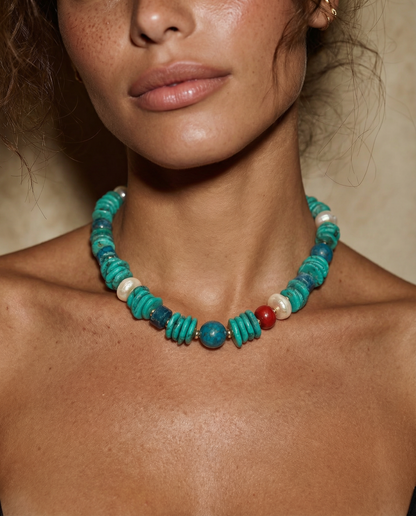 Angel Turquoise Pearl Necklace