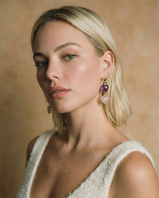 Violet Heart Earrings