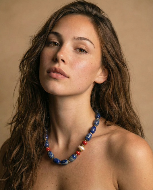 Aegean Harmony Lapis Lazuli Choker Necklace