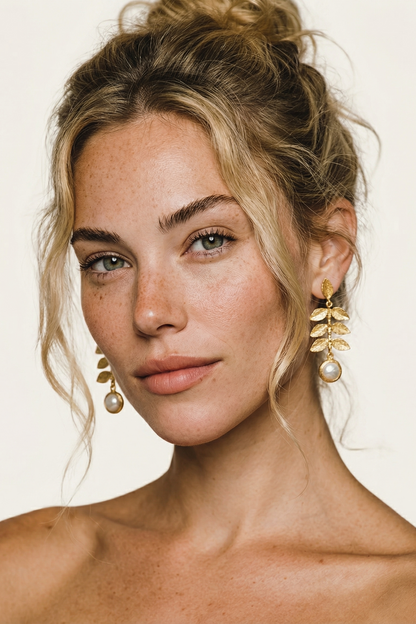 Leaf Pearl Earrings