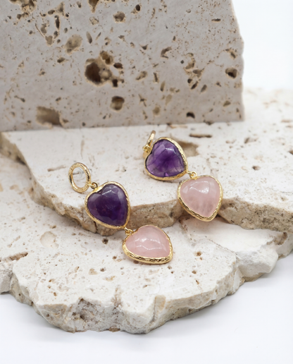 Violet Heart Earrings