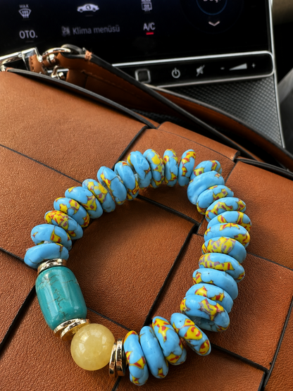 African Glass Bead Necklace and Bracelet