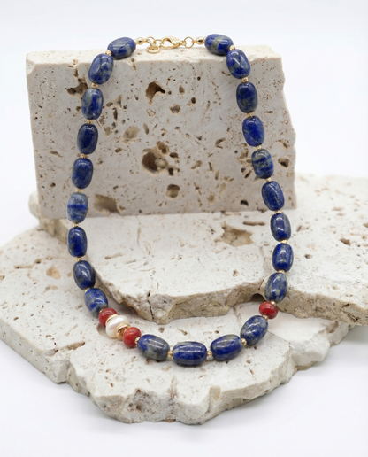 Aegean Harmony Lapis Lazuli Choker Necklace