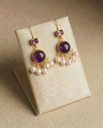 Lavender Amethyst Drop Earrings