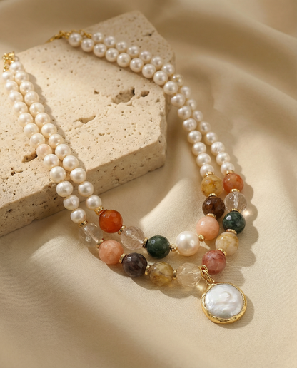 Moonlit Harmony Pearl Necklace