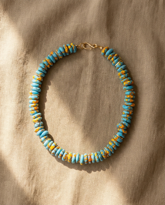 Boho Choker with Handmade Glass Beads