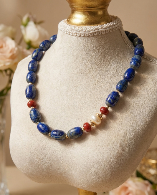 Aegean Harmony Lapis Lazuli Choker Necklace