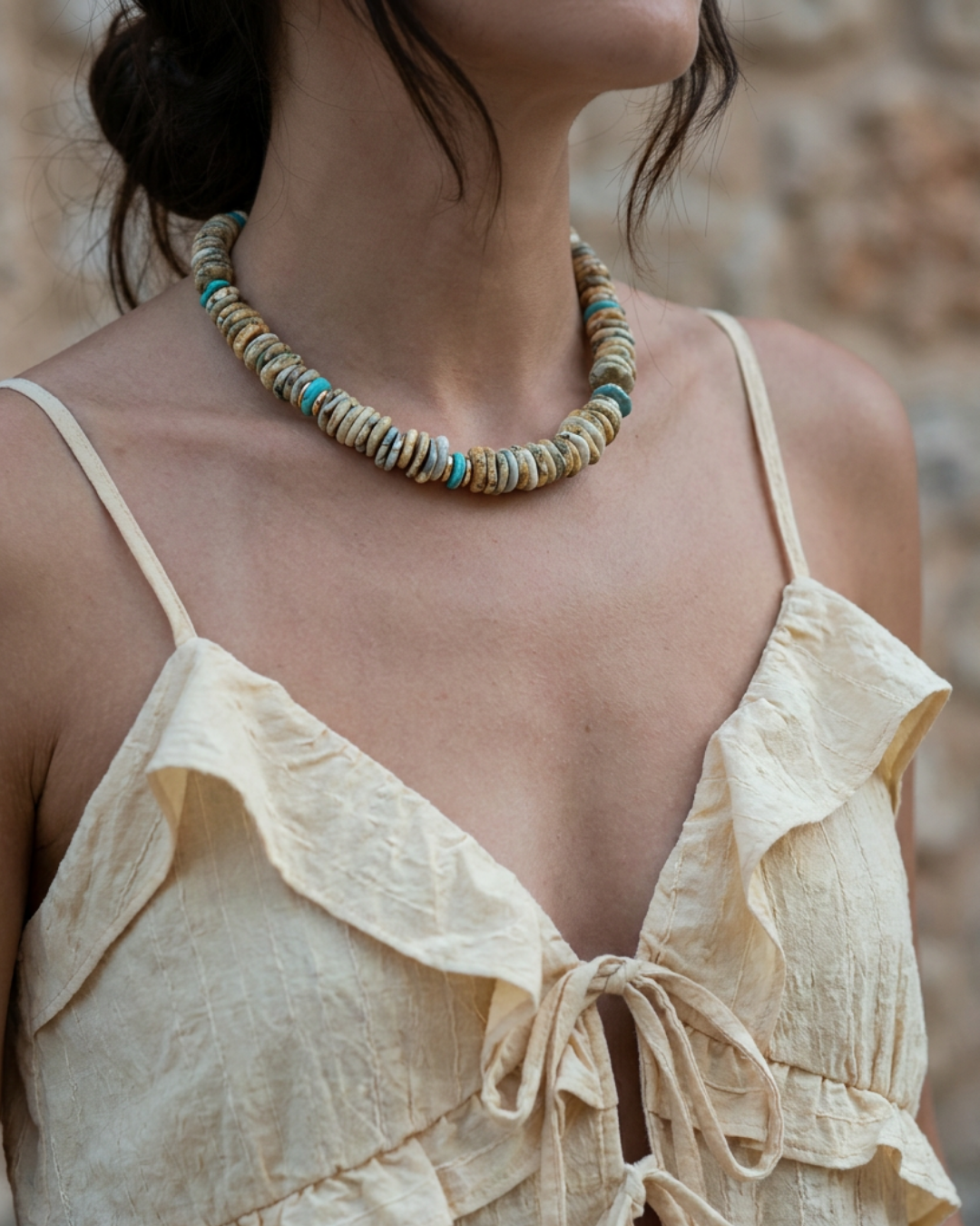 Chunky Gemstone Necklace with Turquoise Beads