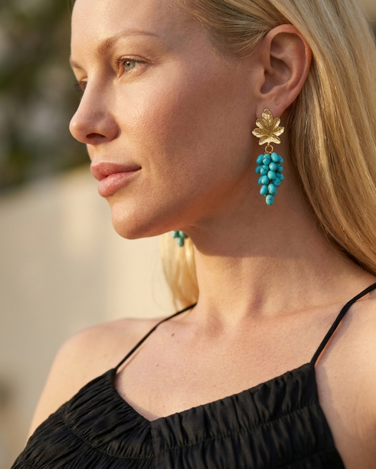 Turquoise Grape Earrings